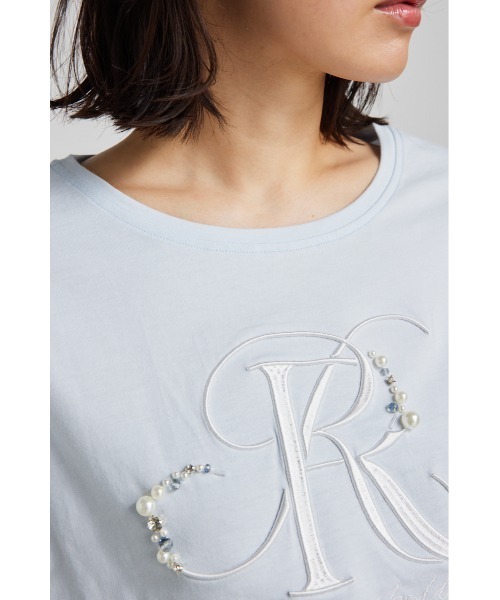 rienda（リエンダ）の「ビジューRロゴＴシャツ 春服（Tシャツ/カットソー・レディース・ブラック/ホワイト/ライトブルー・FREE）」の19枚目の写真