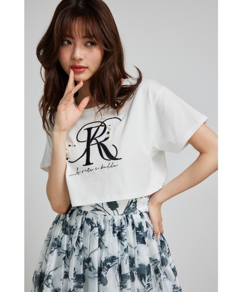 rienda（リエンダ）の「ビジューRロゴＴシャツ 春服（Tシャツ/カットソー・レディース・ブラック/ホワイト/ライトブルー・FREE）」の16枚目の写真