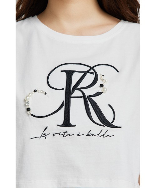 rienda（リエンダ）の「ビジューRロゴＴシャツ 春服（Tシャツ/カットソー・レディース・ブラック/ホワイト/ライトブルー・FREE）」の12枚目の写真