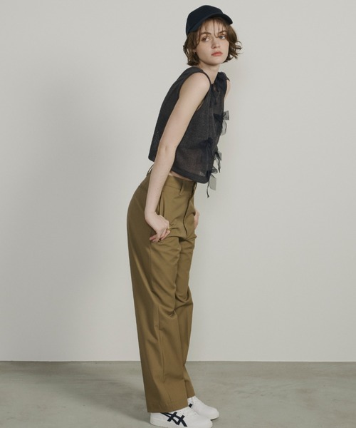 Unitage（ユニテージ）の「シアーリボンノースリトップス（Tシャツ/カットソー・レディース・ピンクベージュ/チャコールグレー/グレイッシュベージュ・FREE）」の15枚目の写真