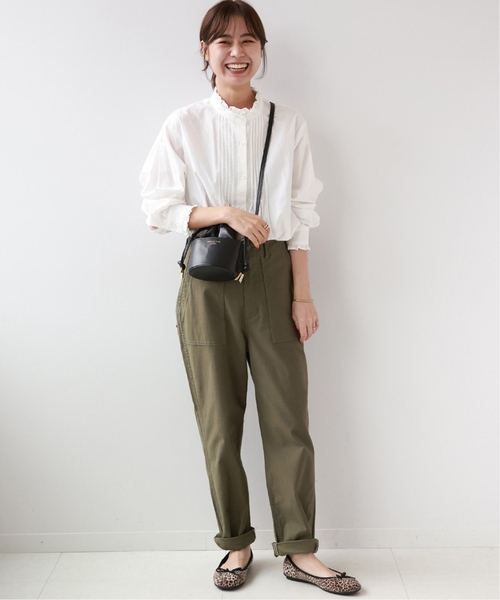 JOURNAL STANDARD relume（ジャーナルスタンダード　レリューム）の「《再入荷！》［24AW 新色追加］【洗濯機洗い可能】コットンブロードフリルブラウス（シャツ/ブラウス・レディース・ホワイト/ブルー系その他/ネイビー・FREE）」の11枚目の写真