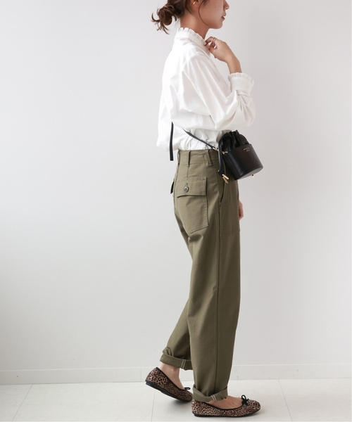 JOURNAL STANDARD relume（ジャーナルスタンダード　レリューム）の「《再入荷！》［24AW 新色追加］【洗濯機洗い可能】コットンブロードフリルブラウス（シャツ/ブラウス・レディース・ホワイト/ブルー系その他/ネイビー・FREE）」の13枚目の写真