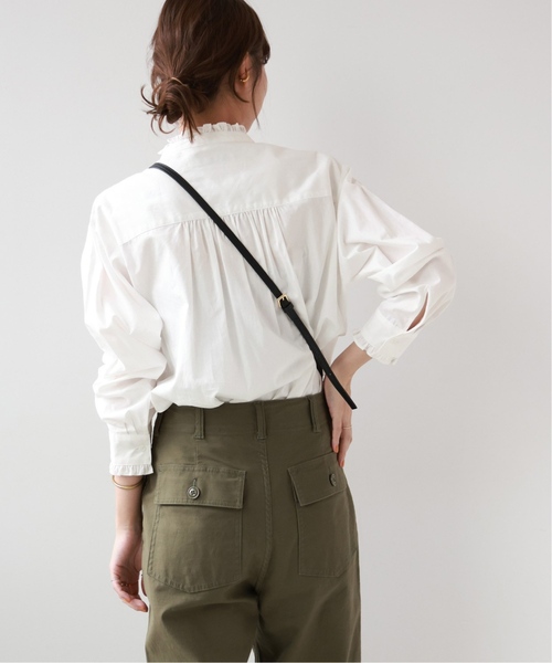 JOURNAL STANDARD relume（ジャーナルスタンダード　レリューム）の「《再入荷！》［24AW 新色追加］【洗濯機洗い可能】コットンブロードフリルブラウス（シャツ/ブラウス・レディース・ホワイト/ブルー系その他/ネイビー・FREE）」の18枚目の写真