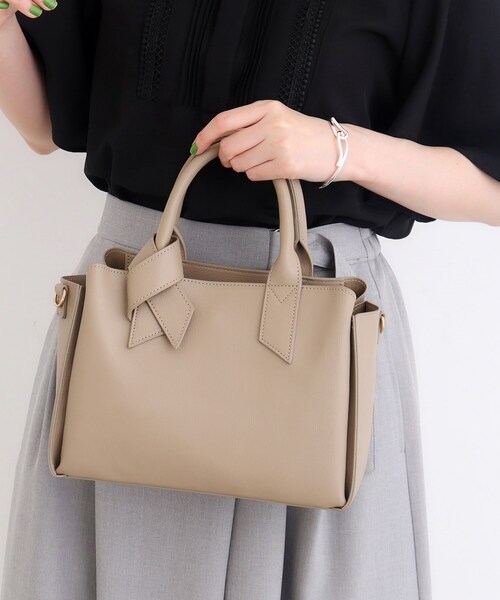 grove(グローブ)の「◆ハンドルノット2WAYトート(トートバッグ・レディース・ピンク系/ベージュ/ブラック・00)」の2枚目の写真