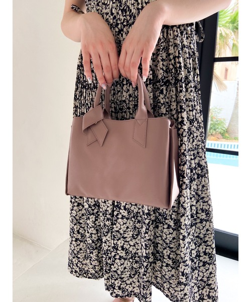 grove(グローブ)の「◆ハンドルノット2WAYトート(トートバッグ・レディース・ピンク系/ベージュ/ブラック・00)」の3枚目の写真