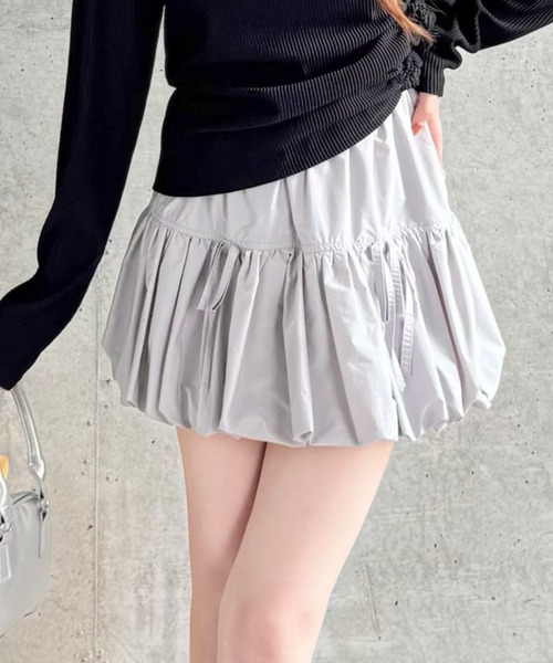 clear（クリア）の「インパン付きリボンバルーンミニスカート[ウィッシュコア ガーリー リボン ミニ丈]≪SS新作≫（スカート・レディース・オフホワイト/ブラック/グレー/ホワイト系その他・F）」の4枚目の写真