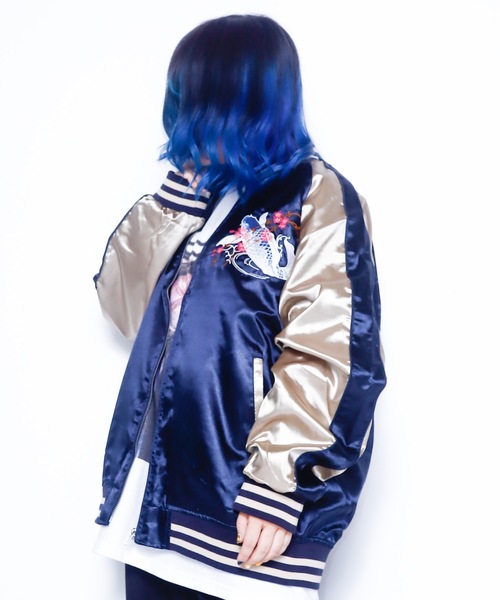 Rosalia ウィンドブレーカースカジャン ネイビー 美品！ Roselia スカジャン ウインドブレーカーの通販 by ししす's shop｜ラクマ