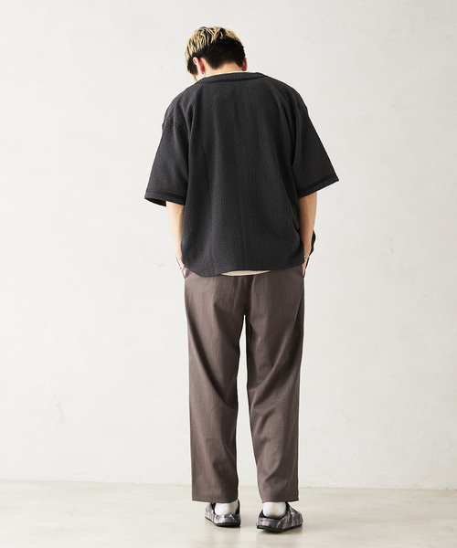 RIDING HIGH（ライディングハイ）の「WEB限定 RIDING HIGH/ ライディングハイ 別注 シアサッカージャージ BBシャツ（シャツ/ブラウス・メンズ・ベージュ/ブラック系その他・MEDIUM/LARGE）」の17枚目の写真