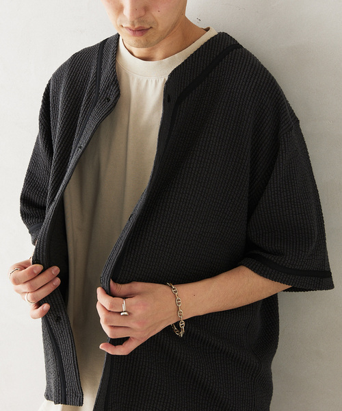 RIDING HIGH（ライディングハイ）の「WEB限定 RIDING HIGH/ ライディングハイ 別注 シアサッカージャージ BBシャツ（シャツ/ブラウス・メンズ・ベージュ/ブラック系その他・MEDIUM/LARGE）」の22枚目の写真