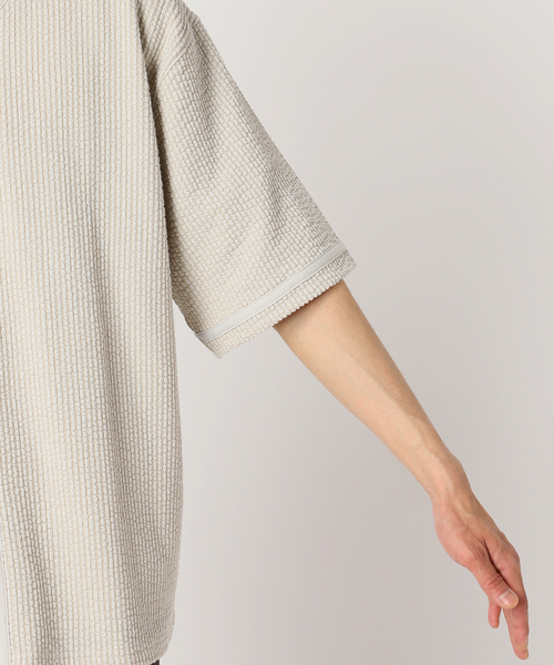 RIDING HIGH（ライディングハイ）の「WEB限定 RIDING HIGH/ ライディングハイ 別注 シアサッカージャージ BBシャツ（シャツ/ブラウス・メンズ・ベージュ/ブラック系その他・MEDIUM/LARGE）」の8枚目の写真