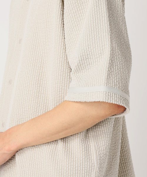 RIDING HIGH（ライディングハイ）の「WEB限定 RIDING HIGH/ ライディングハイ 別注 シアサッカージャージ BBシャツ（シャツ/ブラウス・メンズ・ベージュ/ブラック系その他・MEDIUM/LARGE）」の9枚目の写真