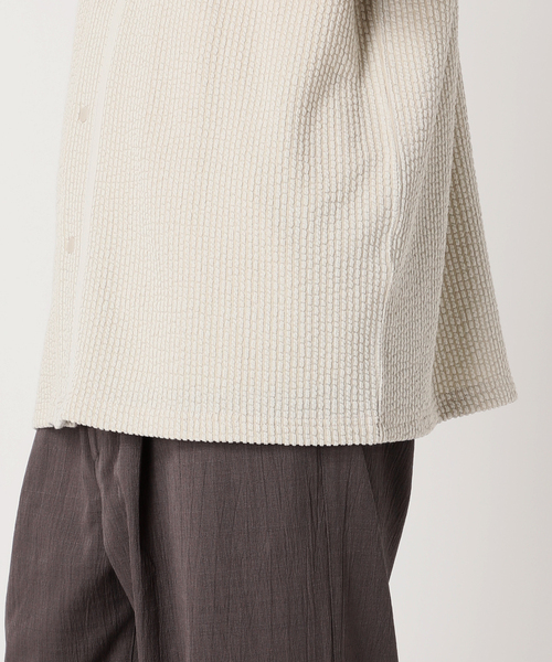 RIDING HIGH（ライディングハイ）の「WEB限定 RIDING HIGH/ ライディングハイ 別注 シアサッカージャージ BBシャツ（シャツ/ブラウス・メンズ・ベージュ/ブラック系その他・MEDIUM/LARGE）」の10枚目の写真