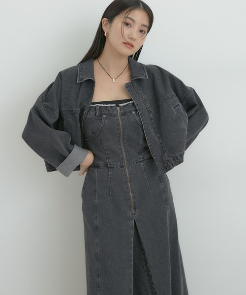 CIMARRON（シマロン）の「【CIMARRON】VIS別注ショートフレアデニムジャケット（デニムジャケット・レディース・ブルー系その他4/ブラック系その他・FREE）」の14枚目の写真