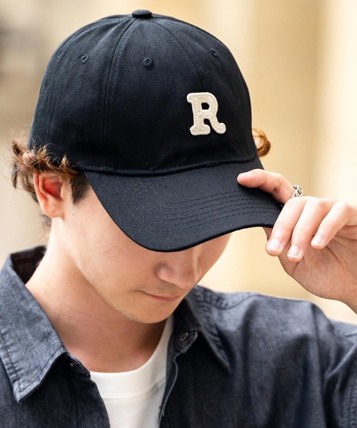 Rocky Monroe（ロッキーモンロー）の「Rワッペンロゴキャップ/ベースボールキャップ（キャップ・メンズ・ネイビー/ブルー/ブラック/ベージュ・FREE）」の2枚目の写真