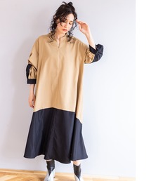 OSMOSIS | ツイストスリーブフレアーワンピース(ワンピース)