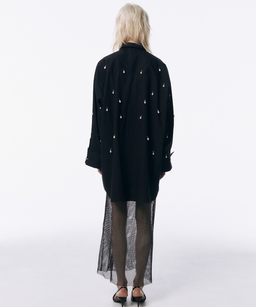 トップス JOSEMOON SHIRT with PEARL JOSEMOON SHIRT with PEARL/ジョゼムーンシャツウィズパール