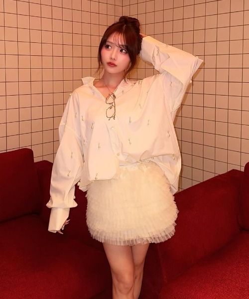 JOSEMOON SHIRT with PEARL/ジョゼムーンシャツウィズパール（シャツ