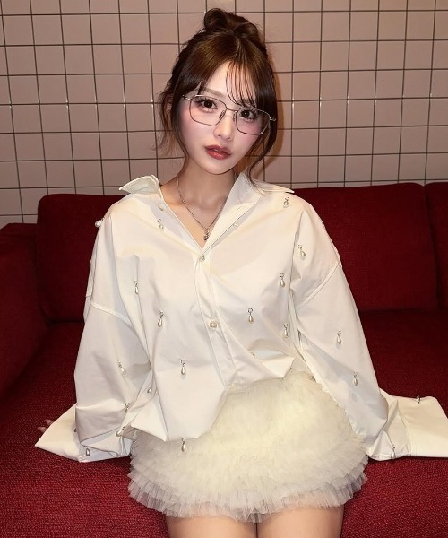 JOSEMOON SHIRT with PEARL/ジョゼムーンシャツウィズパール(シャツ JOSEMOON SHIRT with PEARL/ジョゼムーンシャツウィズパール(シャツ