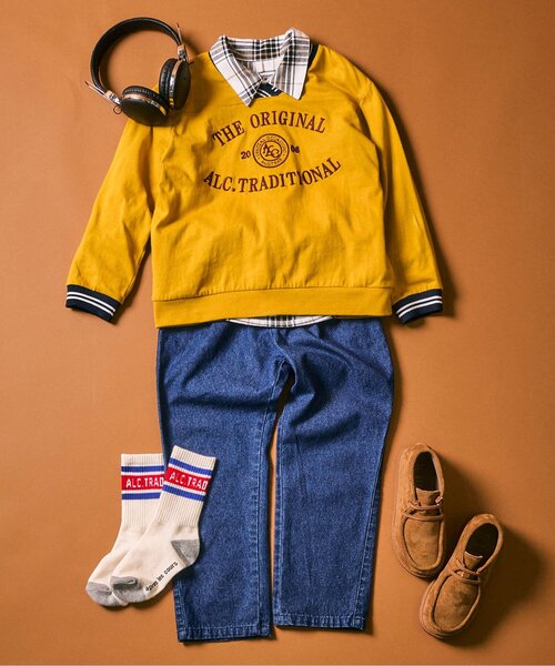 apres les cours(アプレレクール)の「【リンク】スタンダードタックパンツ(その他パンツ・キッズ・グレー/インディゴブルー/チャコール/ベージュ/カーキ・110/100/90/130/80/120)」の6枚目の写真