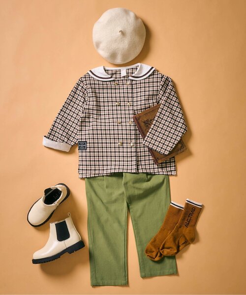 apres les cours(アプレレクール)の「【リンク】スタンダードタックパンツ(その他パンツ・キッズ・グレー/インディゴブルー/チャコール/ベージュ/カーキ・110/100/90/130/80/120)」の7枚目の写真