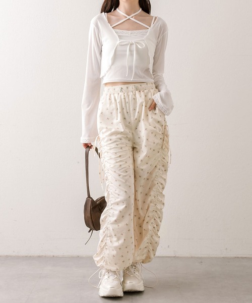 OLIVE des OLIVE（オリーブデオリーブ）の「ランダムテレコボレロアンサンブル（アンサンブル・レディース・ブラウン/ピンク/ブラック/オフホワイト・FREE）」の7枚目の写真