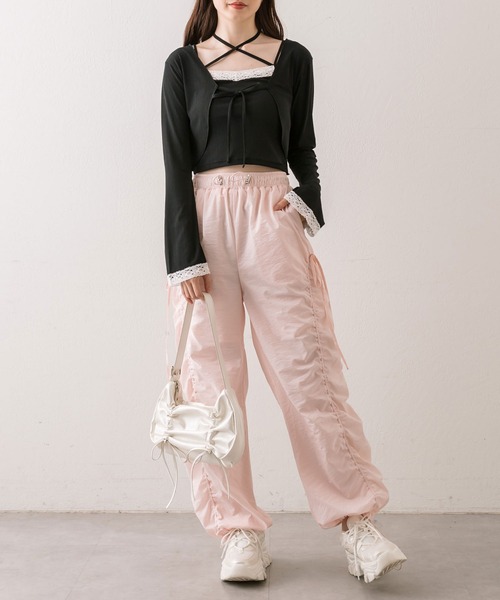 OLIVE des OLIVE（オリーブデオリーブ）の「ランダムテレコボレロアンサンブル（アンサンブル・レディース・ブラウン/ピンク/ブラック/オフホワイト・FREE）」の19枚目の写真