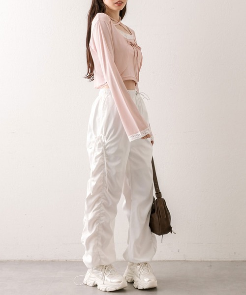 OLIVE des OLIVE（オリーブデオリーブ）の「ランダムテレコボレロアンサンブル（アンサンブル・レディース・ブラウン/ピンク/ブラック/オフホワイト・FREE）」の12枚目の写真