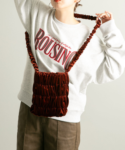 KBF(ケイビーエフ)の「ギャザーデザインベロアBAG(ショルダーバッグ・レディース・グレー系その他/ベージュ/ブラウン・ONE)」の1枚目の写真