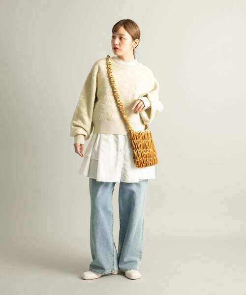 KBF(ケイビーエフ)の「ギャザーデザインベロアBAG(ショルダーバッグ・レディース・グレー系その他/ベージュ/ブラウン・ONE)」の7枚目の写真