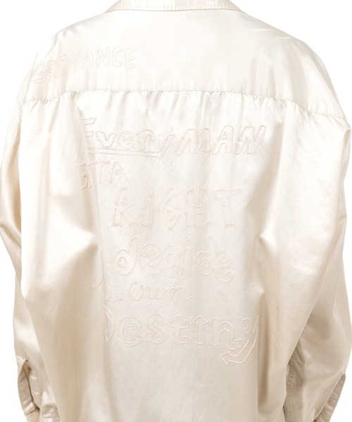 Maison MIHARA YASUHIRO / ブリーチドサテンシャツ 黒 Maison MIHARA YASUHIRO - ブリーチドサテンシャツ - Bleached