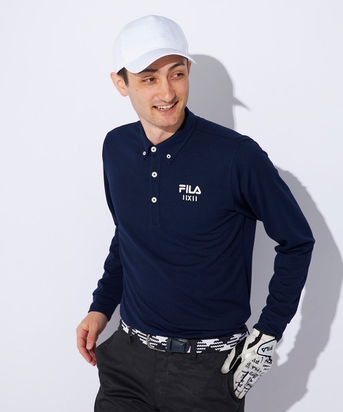 セール】【FILA GOLF/フィラゴルフ】長袖ポロシャツ 吸汗速乾 UVカット