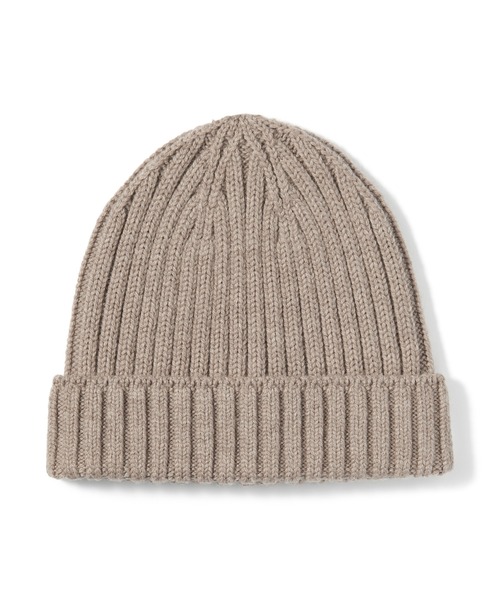 無印良品（ムジルシリョウヒン）の「おでこのチクチクを抑えた　ウール混　リブ編み　ワッチ（ニットキャップ/ビーニー・レディース・ベージュ/ブラック/チャコールグレー/マスタード/ブルー/ダークブラウン系/レンガ・55-59cm）」の4枚目の写真