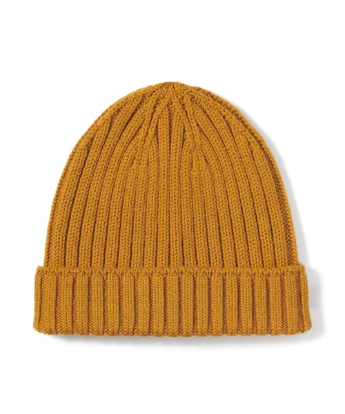 無印良品（ムジルシリョウヒン）の「おでこのチクチクを抑えた　ウール混　リブ編み　ワッチ（ニットキャップ/ビーニー・レディース・ベージュ/ブラック/チャコールグレー/マスタード/ブルー/ダークブラウン系/レンガ・55-59cm）」の6枚目の写真