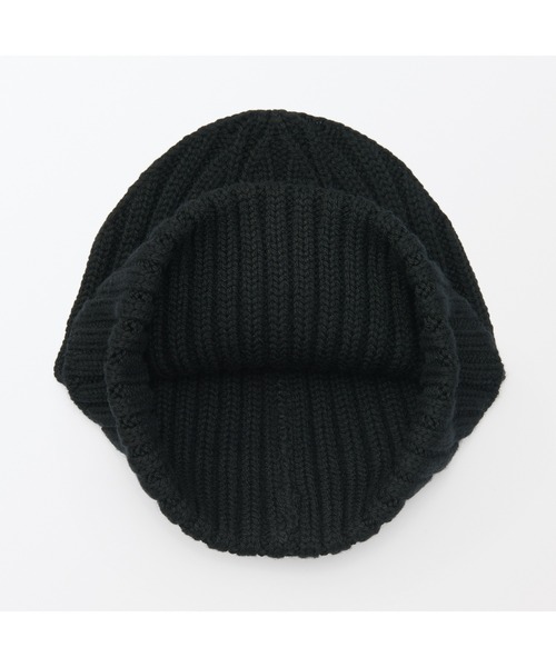 無印良品（ムジルシリョウヒン）の「おでこのチクチクを抑えた　ウール混　リブ編み　ワッチ（ニットキャップ/ビーニー・レディース・ベージュ/ブラック/チャコールグレー/マスタード/ブルー/ダークブラウン系/レンガ・55-59cm）」の8枚目の写真