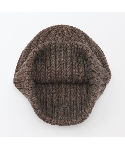 無印良品（ムジルシリョウヒン）の「おでこのチクチクを抑えた　ウール混　リブ編み　ワッチ（ニットキャップ/ビーニー・レディース・ベージュ/ブラック/チャコールグレー/マスタード/ブルー/ダークブラウン系/レンガ・55-59cm）」の18枚目の写真