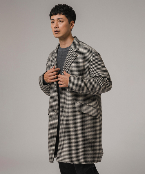 Mackintosh（マッキントッシュ）の「MACKINTOSH(マッキントッシュ) 別注 HUMBIE/ハンビー CHESTERGTS SL SHORT チェック（チェスターコート・メンズ・ブラック・40/38/36）」の6枚目の写真