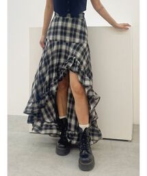 EVRIS | ランダムアシンメトリーチェックスカート(スカート)