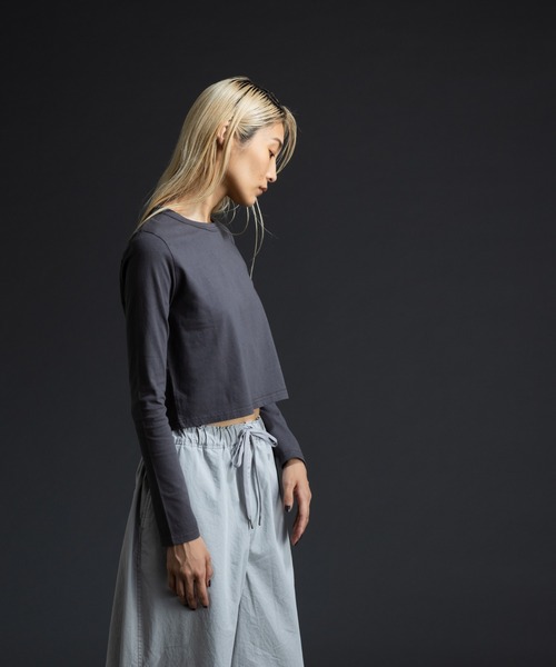 paradigm（パラダイム）の「ガス焼き天竺コンパクトT（Tシャツ/カットソー・レディース・ブラック/チャコールグレー/ホワイト・SMALL/MEDIUM）」の7枚目の写真