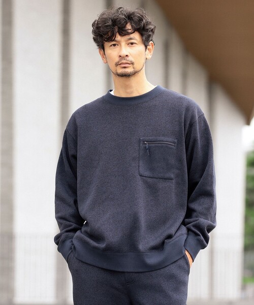 B:MING by BEAMS（ビーミングバイビームス）の「ライトフリース クルーネック スウェット（スウェット・メンズ・ネイビー/チャコールグレー/ライトグレー・SMALL/MEDIUM/LARGE/X-LARGE）」の3枚目の写真