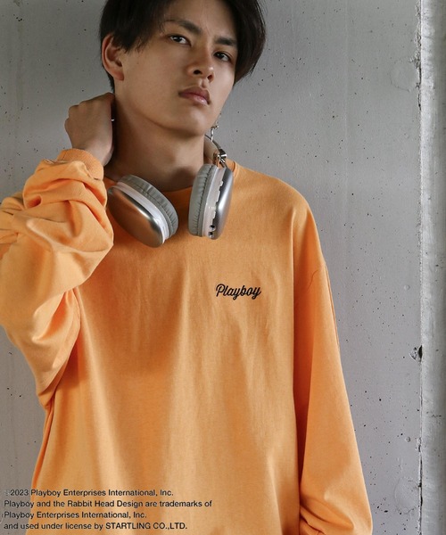 PLAYBOY】×【SEQUENZ】 ハートバニー バックプリント 長袖 T