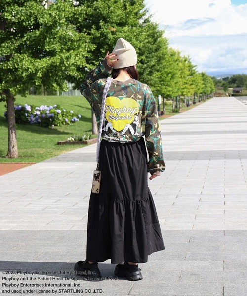 PLAYBOY(プレイボーイ)の「【PLAYBOY】×【SEQUENZ】 ハートバニー バックプリント 長袖 Tシャツ / ロンT(Tシャツ/カットソー・レディース・ホワイト/マルチ/ブラック/オレンジ・X-LARGE/LARGE/MEDIUM/SMALL)」の19枚目の写真