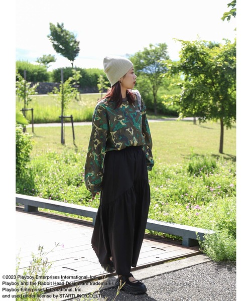 PLAYBOY(プレイボーイ)の「【PLAYBOY】×【SEQUENZ】 ハートバニー バックプリント 長袖 Tシャツ / ロンT(Tシャツ/カットソー・レディース・ホワイト/マルチ/ブラック/オレンジ・X-LARGE/LARGE/MEDIUM/SMALL)」の22枚目の写真