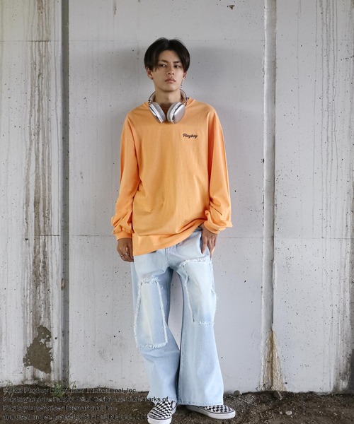 PLAYBOY(プレイボーイ)の「【PLAYBOY】×【SEQUENZ】 ハートバニー バックプリント 長袖 Tシャツ / ロンT(Tシャツ/カットソー・レディース・ホワイト/マルチ/ブラック/オレンジ・X-LARGE/LARGE/MEDIUM/SMALL)」の15枚目の写真