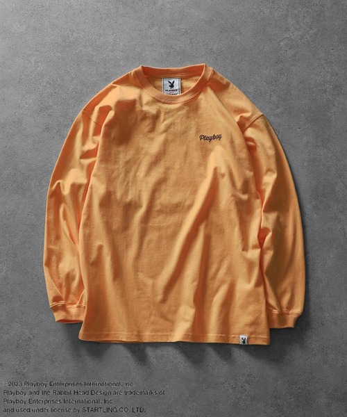 tシャツ 「PLAYBOY」×「SEQUENZ」 ハートバニー バックプリント 長袖 Tシャツ / ロンT レディース メンズ PLAYBOY】×【SEQUENZ】 ハートバニー バックプリント 長袖 T