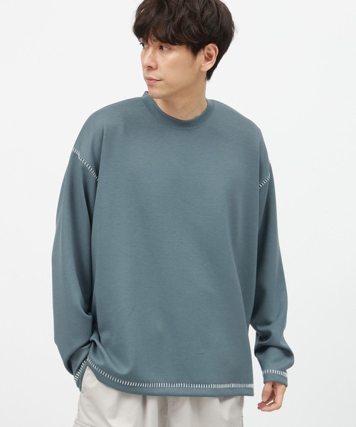 LAKOLE（ラコレ）の「ダンボールステッチ長袖T/142341（Tシャツ/カットソー・メンズ・ダークオリーブ/ブラック/ホワイト・MEDIUM/LARGE）」の3枚目の写真