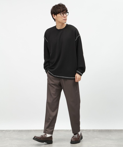 LAKOLE（ラコレ）の「ダンボールステッチ長袖T/142341（Tシャツ/カットソー・メンズ・ダークオリーブ/ブラック/ホワイト・MEDIUM/LARGE）」の18枚目の写真