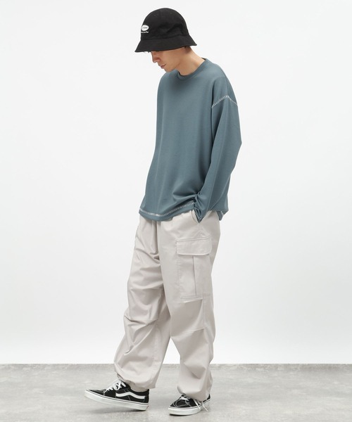 LAKOLE（ラコレ）の「ダンボールステッチ長袖T/142341（Tシャツ/カットソー・メンズ・ダークオリーブ/ブラック/ホワイト・MEDIUM/LARGE）」の16枚目の写真