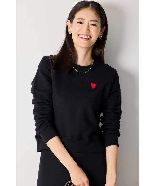 【セール】■ハート刺繍裏起毛スウェット■（スウェット）｜M.deux（エムドゥ）