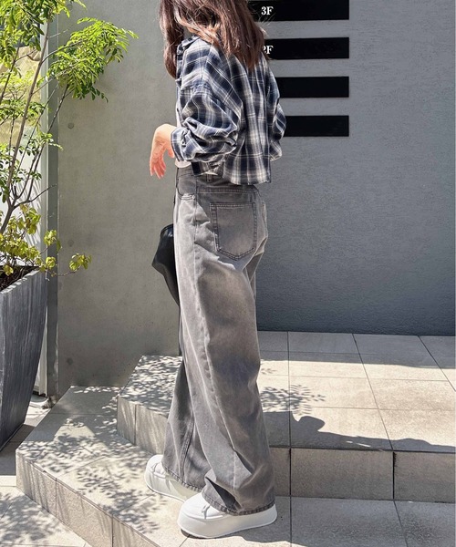 INGNI(イング)の「チェック柄ショートシャツ(シャツ/ブラウス・レディース・ネイビー系2/ブラック系/ブラウン系その他2/ブルー系8/ネイビー系3・M)」の18枚目の写真
