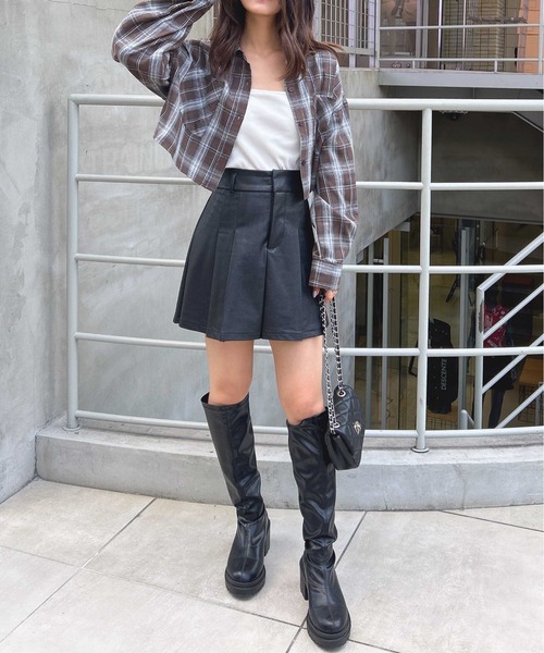 INGNI(イング)の「チェック柄ショートシャツ(シャツ/ブラウス・レディース・ネイビー系2/ブラック系/ブラウン系その他2/ブルー系8/ネイビー系3・M)」の13枚目の写真